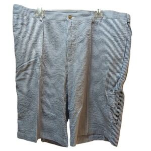 Pro Tour Men's Blue Yonder white striped cotton‎ seersucker shorts 40